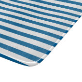 青および白い横のストライプ カッティングボード (角)