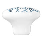青および白い水彩画のモロッコのタイルパターン セラミックノブ (側面)