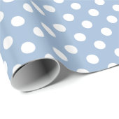 青および白い水玉模様の包装紙 ラッピングペーパー (ロールコーナー)