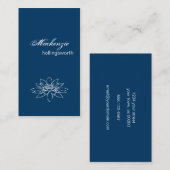 青および白い花の名刺 名刺 (正面/裏面)