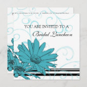 青および白い花嫁の昼食会の招待状カード 招待状 (正面/裏面)
