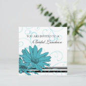 青および白い花嫁の昼食会の招待状カード 招待状 (スタンド正面)