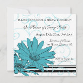 青および白い花嫁の昼食会の招待状カード 招待状 (裏面)