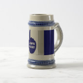青および白い規則 ビールジョッキ (正面右)