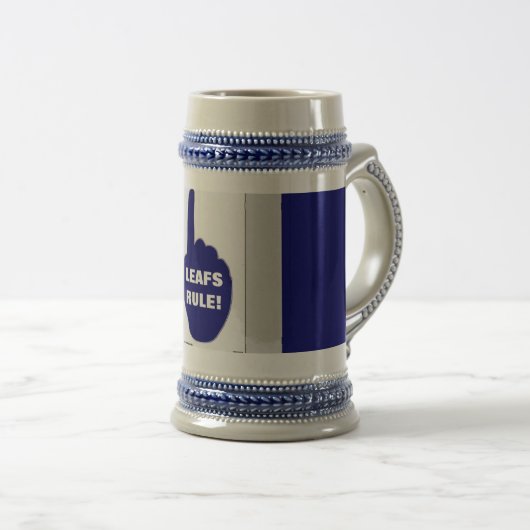 青および白い規則 ビールジョッキ (正面右)