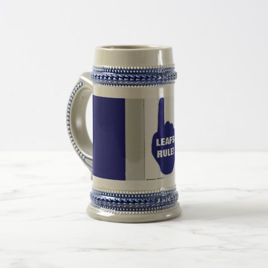 青および白い規則 ビールジョッキ (正面左)