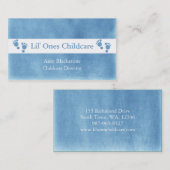 青および白い足跡の名刺 名刺 (正面/裏面)