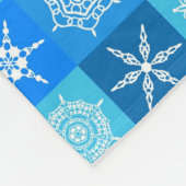 青および白い雪片のフリースブランケット フリースブランケット (角)