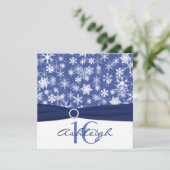 青および白い雪片の誕生日の招待状 招待状 (スタンド正面)