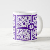 青および白い鳥のマグ ジャンボコーヒーマグカップ (正面右)