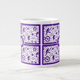 青および白い鳥のマグ ジャンボコーヒーマグカップ