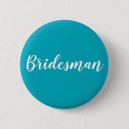 青および白い"Bridesman"ボタン 缶バッジ