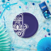 青および白いHamsa ペーパープレート (パーティー)