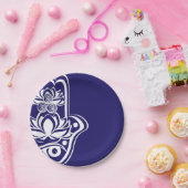 青および白いHamsa ペーパープレート (パーティー)