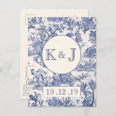 青および白いToile 案内ポストカード (正面/裏面)