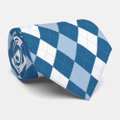 青および白くアーガイル柄のなタイ ネクタイ (ロール)