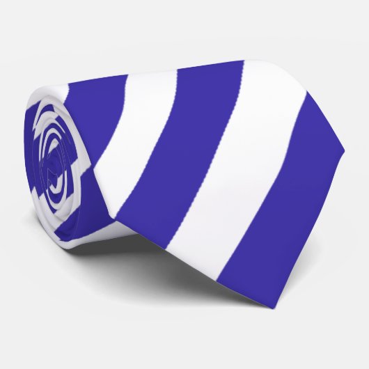 青および白くストライプのなタイ ネクタイ (ロール)