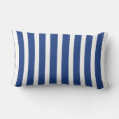 青および白くストライプのな枕 ランバークッション (裏面)