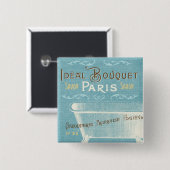 青および白くフランスのな浴槽 缶バッジ (正面&裏面)