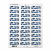 青および白のカムフラージュ ラベル (フルシート)