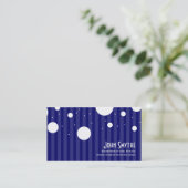 青および白のストライプおよび水玉模様 名刺 (スタンド正面)