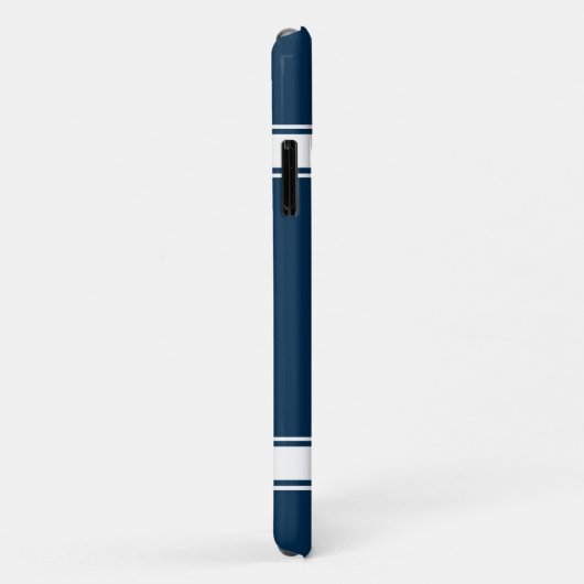 青および白のストライプのジャージーのサッカーボール Case-Mate iPhoneケース (裏面/右)