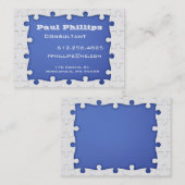 青および白のパズルの部分の名刺 名刺 (正面/裏面)