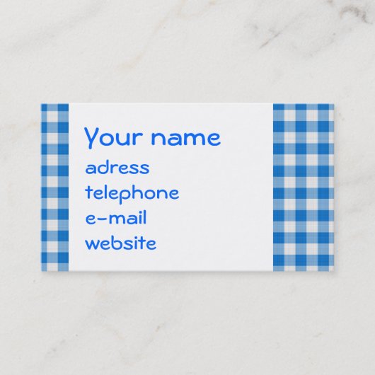 青および白の継ぎ目が無い質はタルトを…妨げました 名刺 (正面)