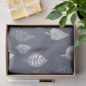 青および白の葉 薄葉紙 (ギフト)