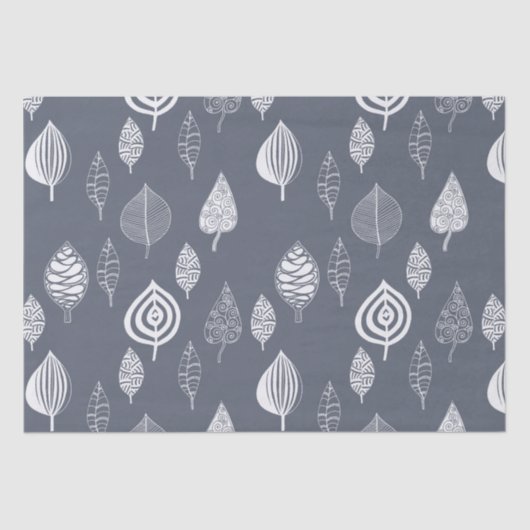 青および白の葉 薄葉紙 (正面)