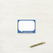 青および白の話の泡をカスタマイズ ポストイット (デスク上)