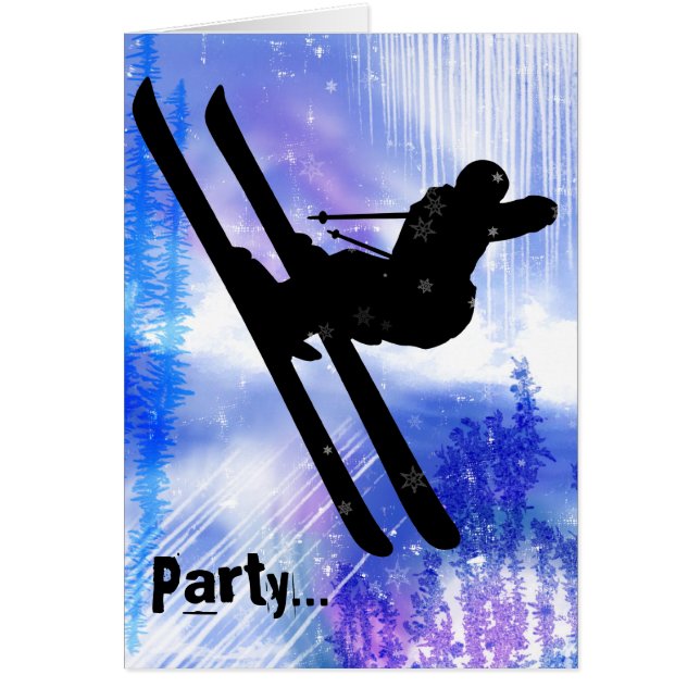 青および白はスキージャンプとはねかけます (正面)