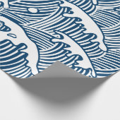 青および白書を包むマット ラッピングペーパー (角)