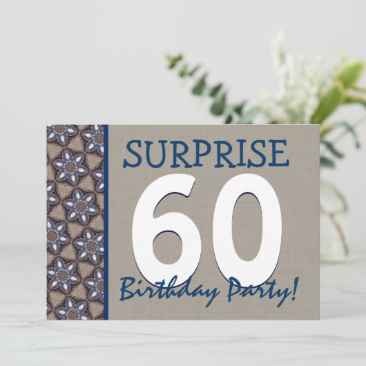 青および砂のモダン第60の驚きの誕生会 招待状 (スタンド正面)
