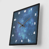青および紫色の宇宙宇宙のイメージ スクエア壁時計 (傾斜)