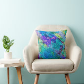 青および紫色の抽象的でファンキーな枕 クッション (椅子)