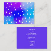 青および紫色の曇り空が付いている雨 名刺 (正面/裏面)