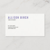 青および紫色の水彩画の名刺 名刺 (裏面)