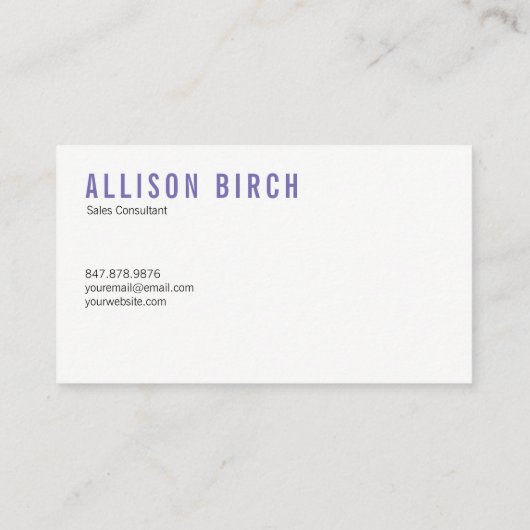 青および紫色の水彩画の名刺 名刺 (裏面)