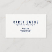 青および紫色の水彩画の質の名刺 名刺 (裏面)