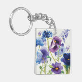 青および紫色の混合された庭 キーホルダー (正面左)