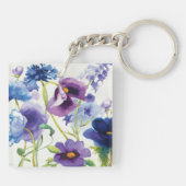 青および紫色の混合された庭 キーホルダー (裏面)