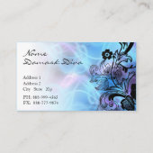 青および紫色の花の華麗さの名刺 名刺 (裏面)