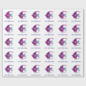 青および紫色のAngelfish ラッピングペーパー (フラット)