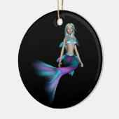 青および紫色3D人魚4 セラミックオーナメント (左)