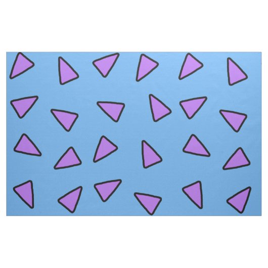 青および紫色Rockoのスタイルの幾何学的な三角形 ファブリック (ヤード)