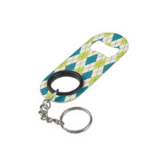 青および緑のアーガイル キーホルダー栓抜き (裏面アングル)