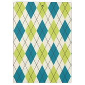 青および緑のアーガイル クリップボード (裏面)