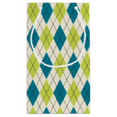 青および緑のアーガイル スモールペーパーバッグ (裏面)