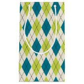 青および緑のアーガイル スモールペーパーバッグ (正面)